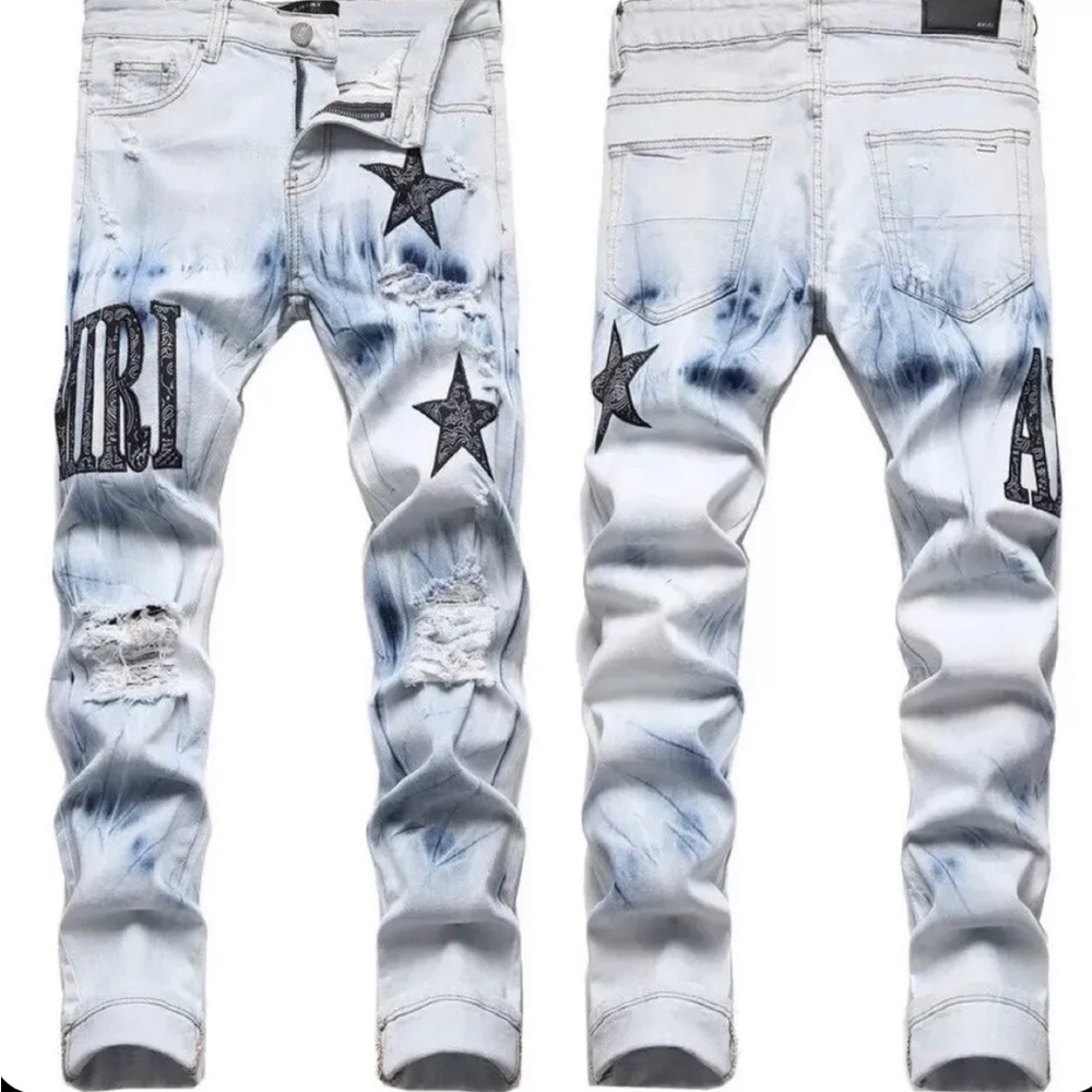 Amiri Jeans Bandana Star Stretch Jeans